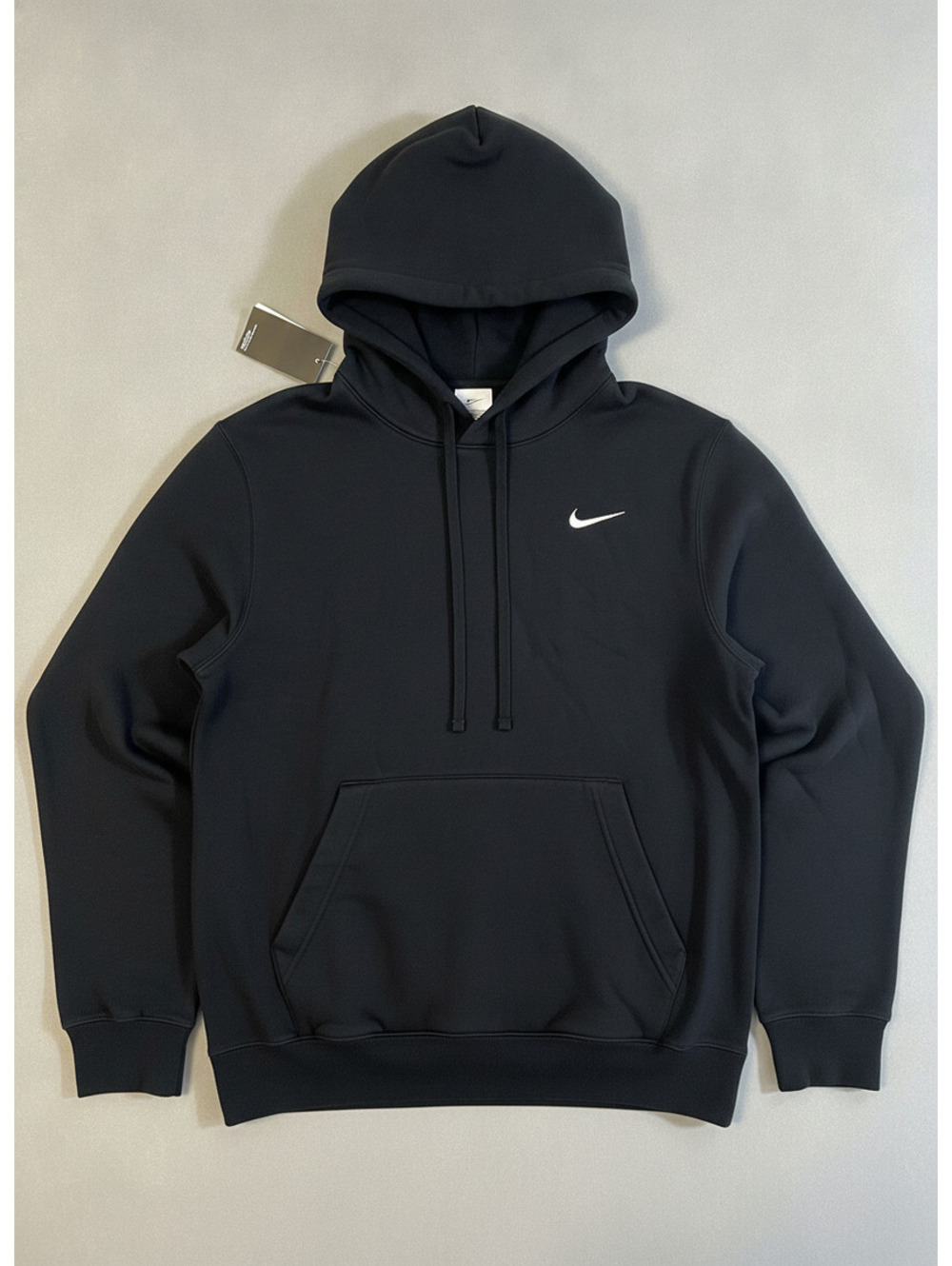 Nike Black Pullover Hoodie with White Swoosh Logo - Size Small